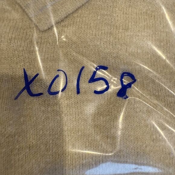 Raffi Silk Blend Sweater Polo Short Sleeves Marled Tan Soft Men's Size Medium - Picture 12 of 12